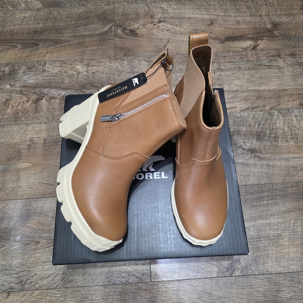 Sorel X Chelsea Ankle Boots with Chunky Heel Platform Women Size 9